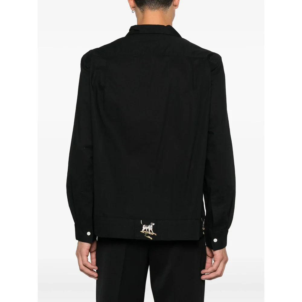 Bode Embroidered-motif Shirt In Black