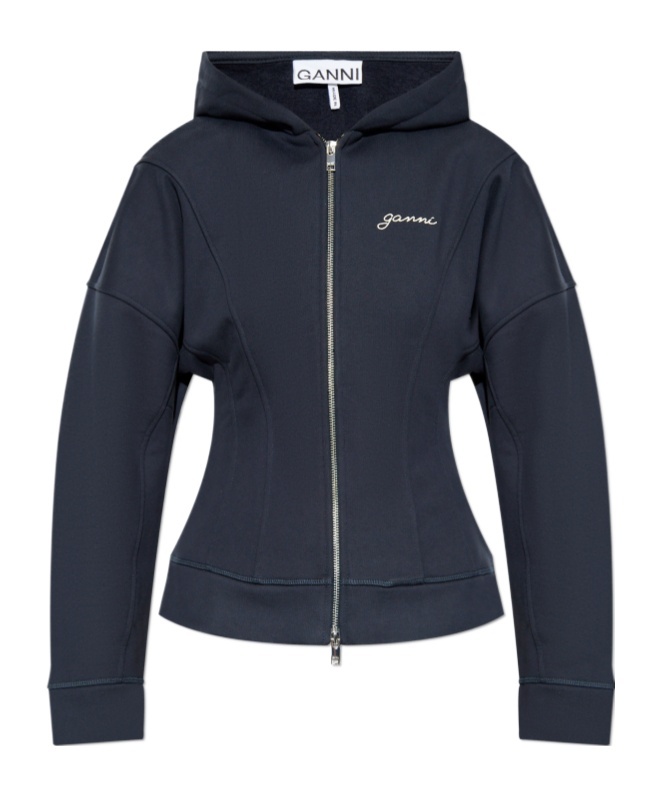 Ganni Sweatshirt With Logo In Black
