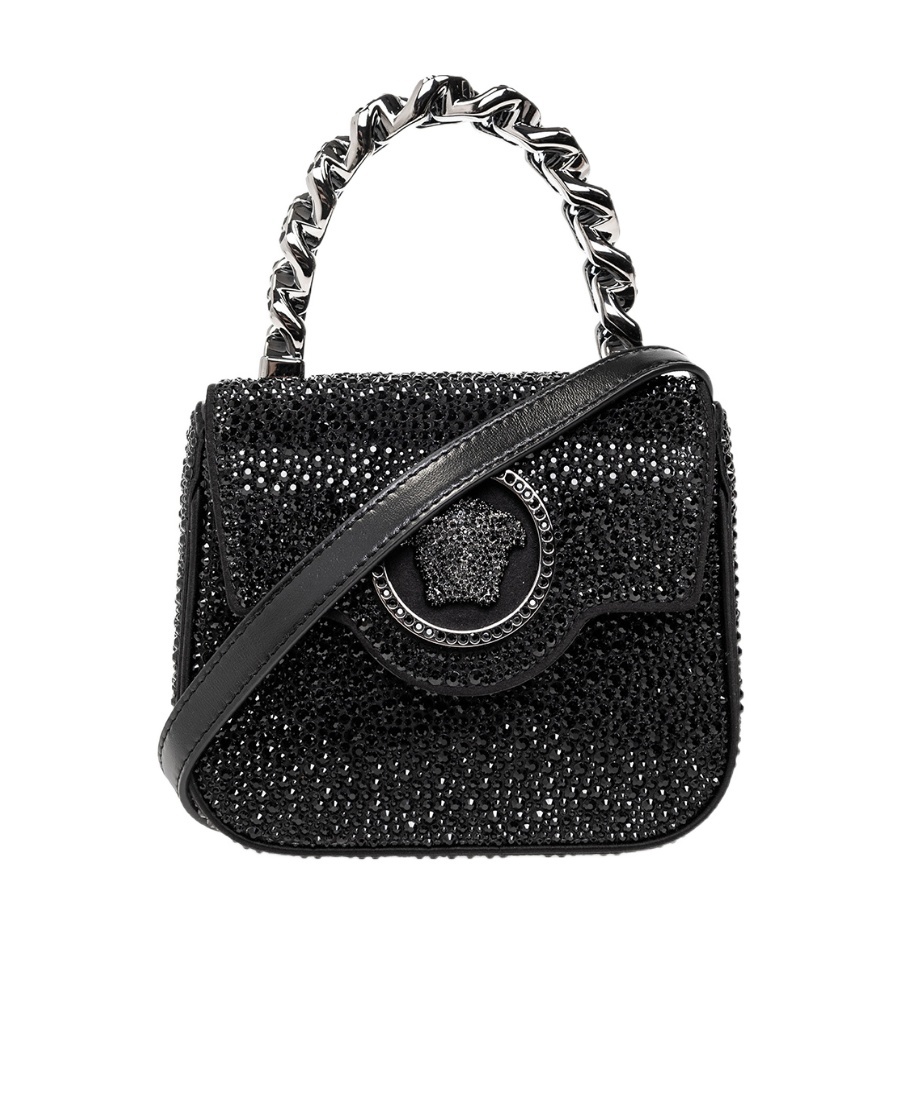 VERSACE VERSACE LA MEDUSA EMBELLISHED MINI TOTE BAG