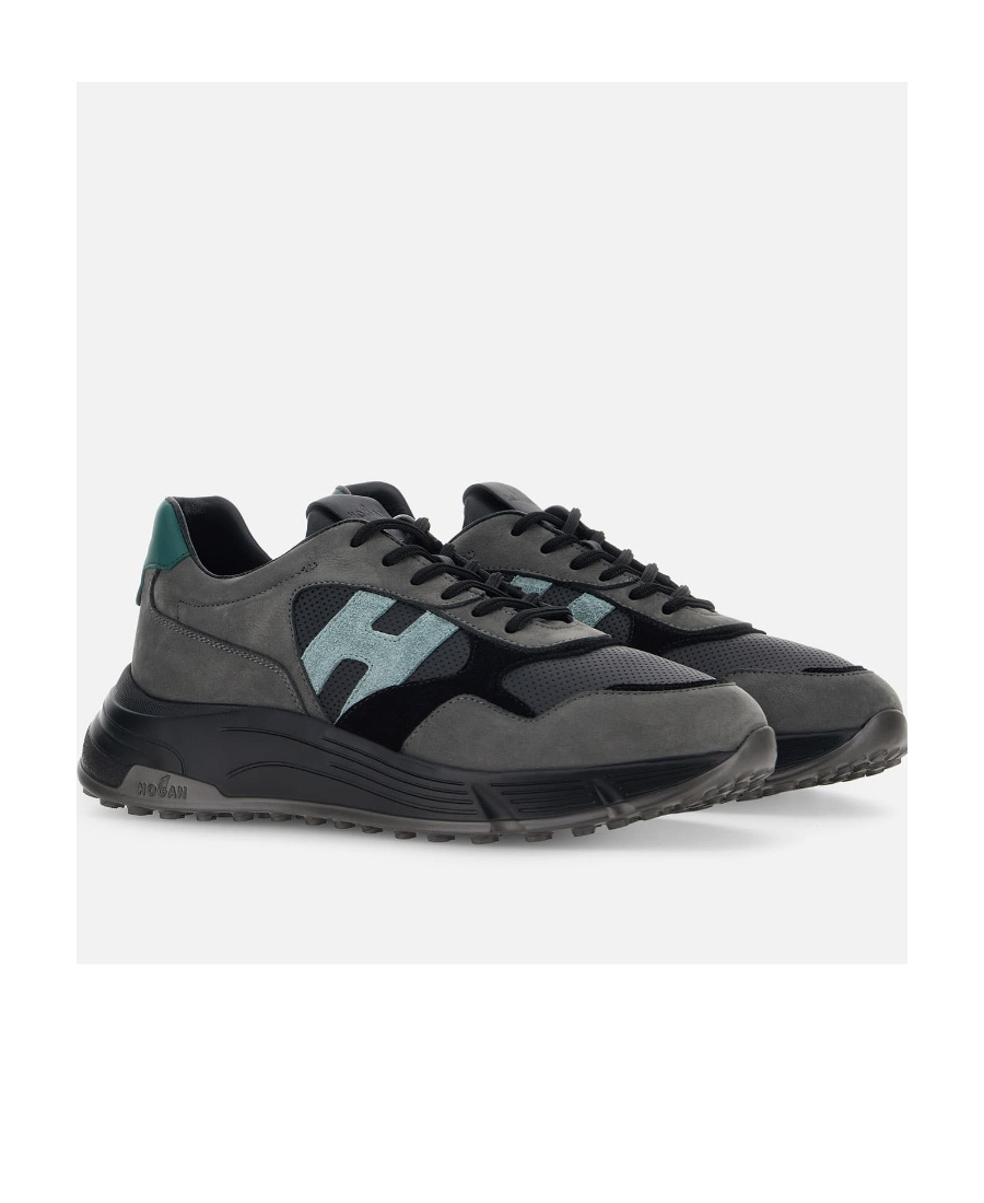 Hogan Hyperlight Panelled Leather Sneakers In Black