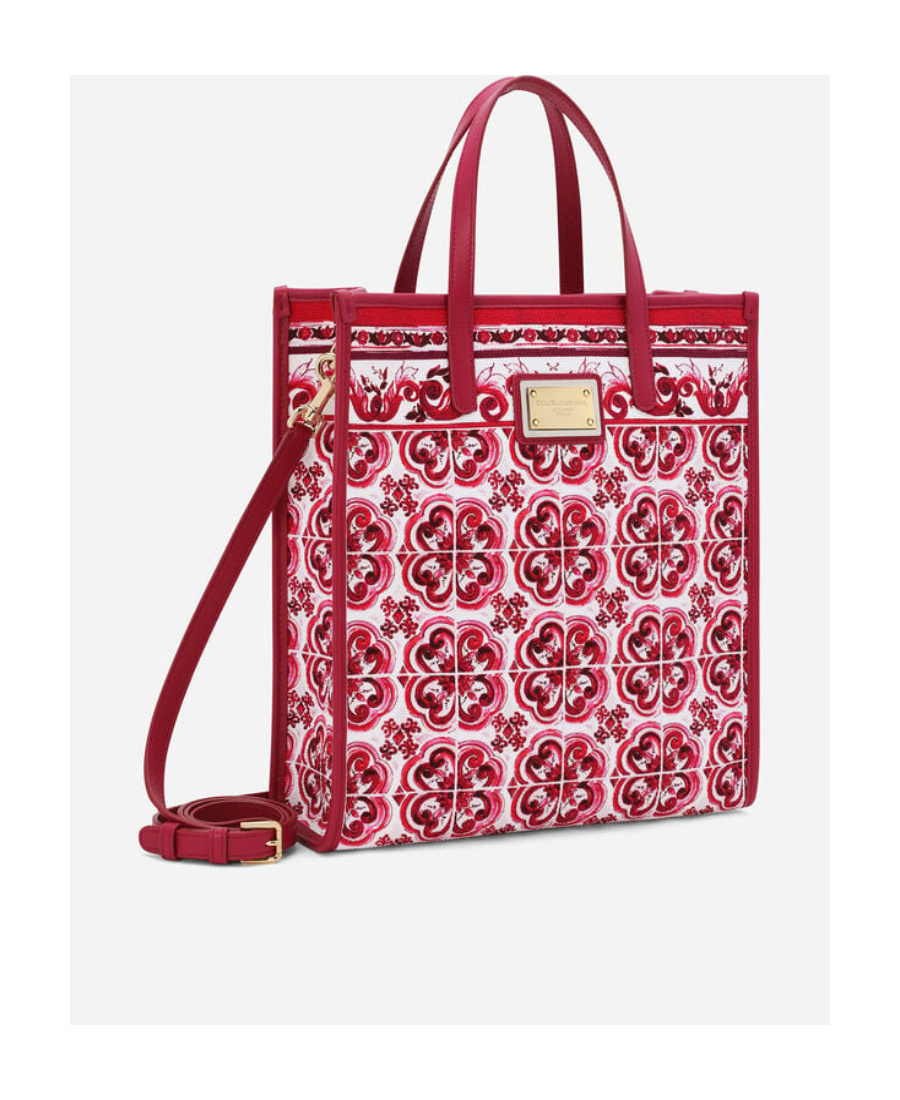 Dolce & Gabbana Small Shopping Tote Bag In Red