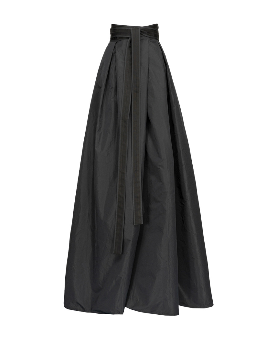 Pinko Belted A-line Skirt In Black