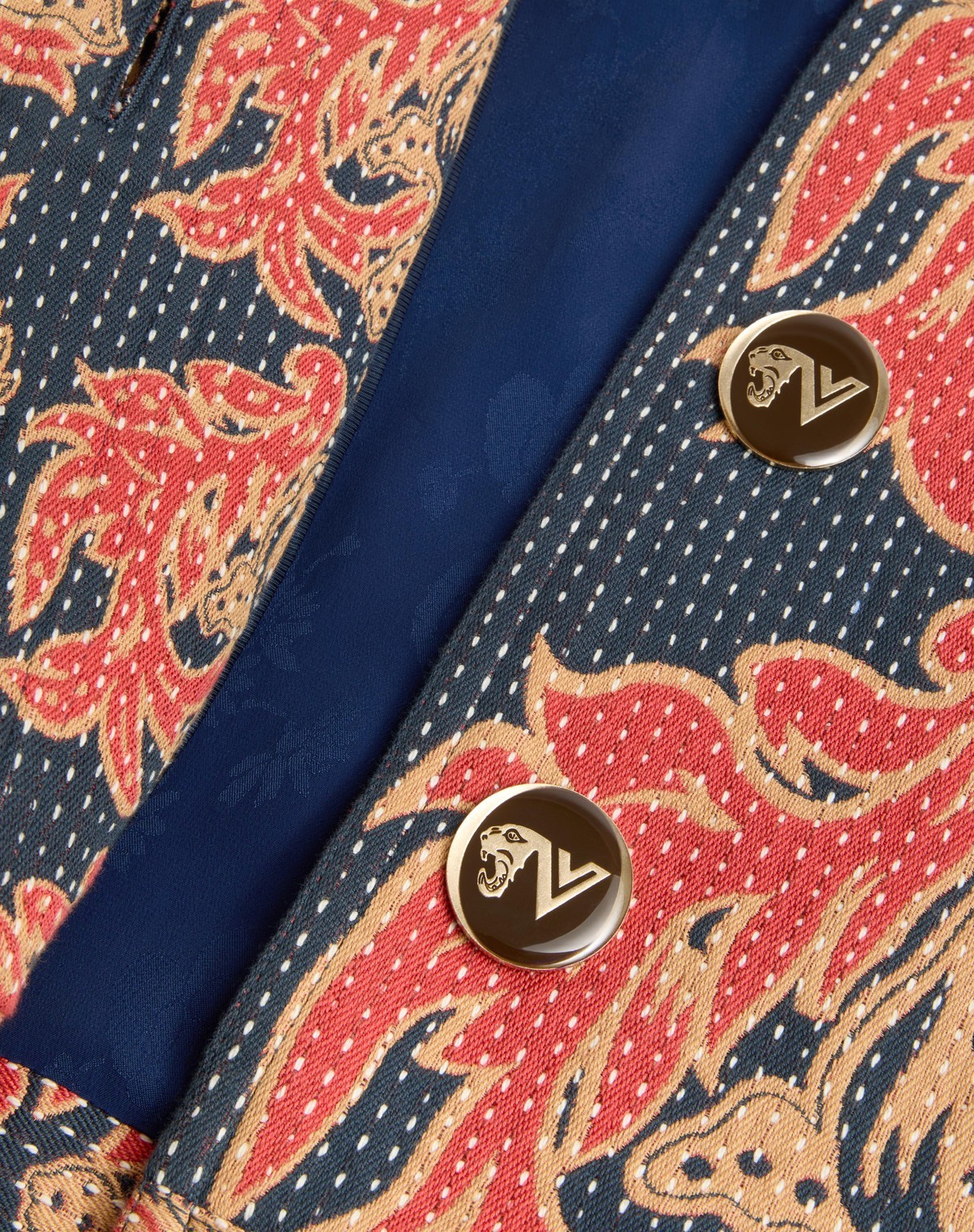 Valentino Quilted Floral Cotton-blend Jacquard Caban Jacket In Multi