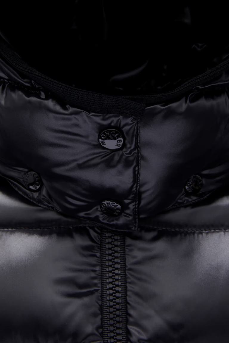 Moncler Moka Long Down Jacket In Blue