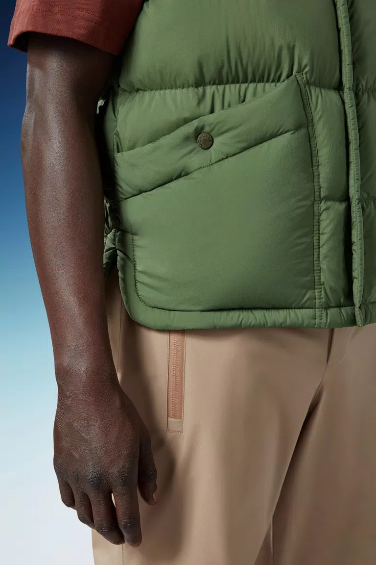 Moncler Grenoble Veny Nylon Quilted Down Vest In Green