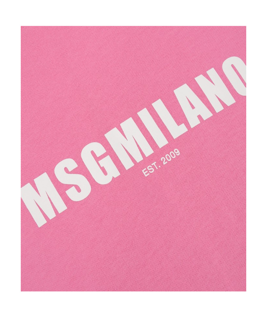 Msgm Logo Hooded Sweater In Pink