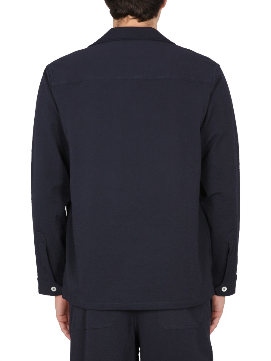 Howlin' Howlin Navy Blue Stretch Cotton Magic Work Shirt In Black