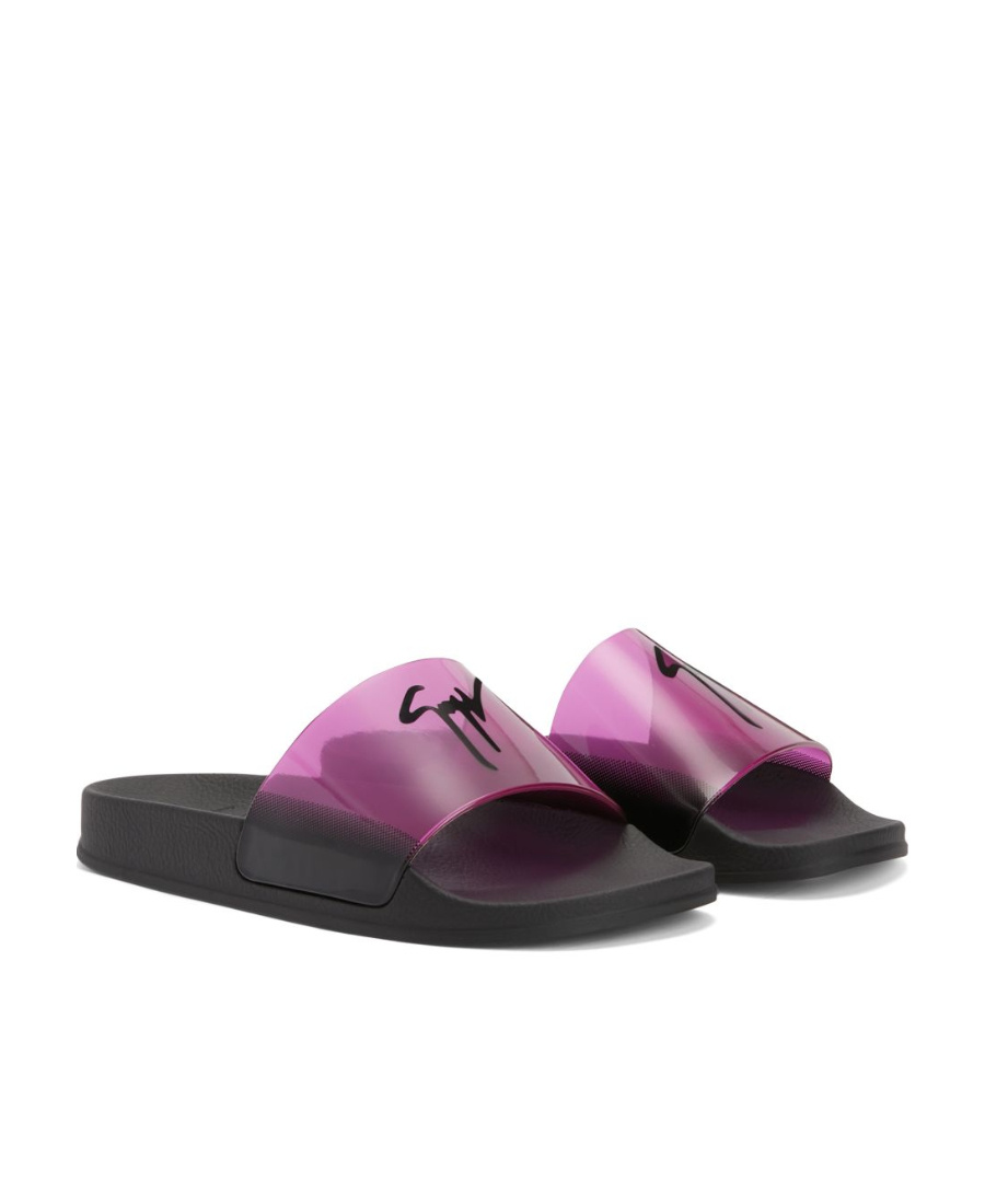 Giuseppe Zanotti Slide Sandals With Logo In Black
