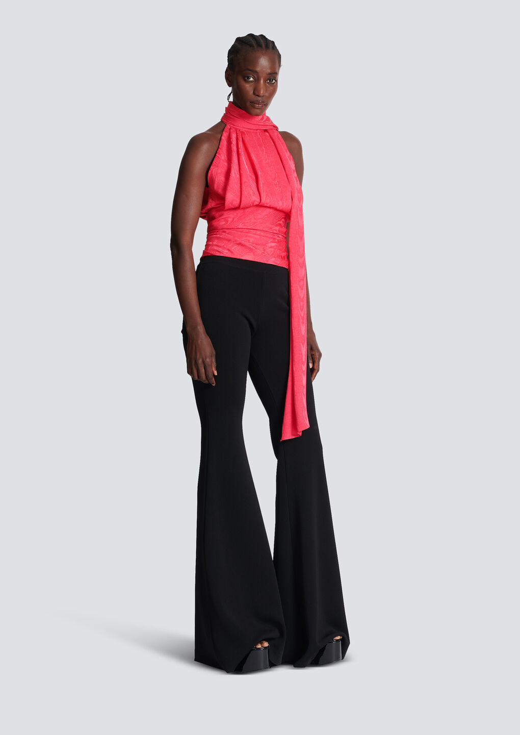 Balmain Draped Sleeveless Blouse In Pink