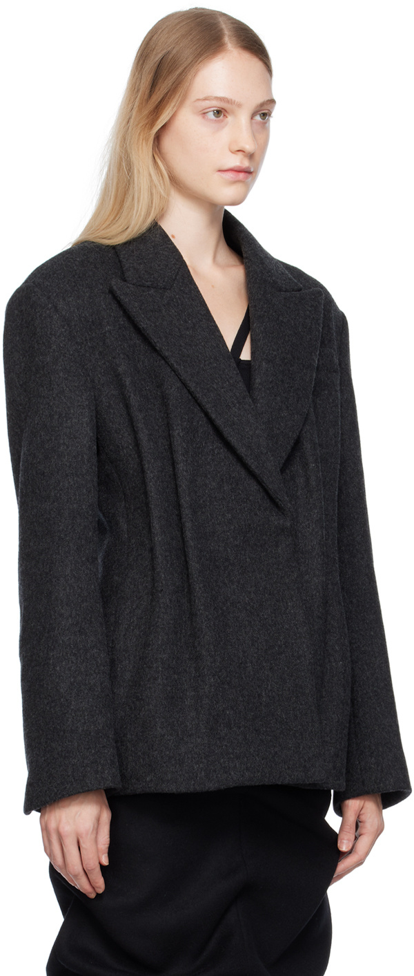 We11 Done Tucked Lapel Suit Jacket In Black