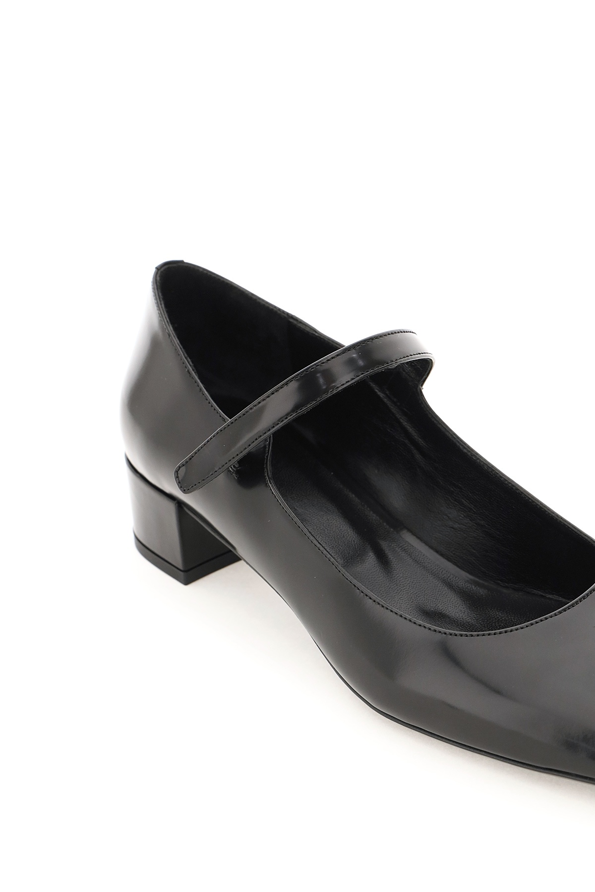 By Far Ginny 45mm Leather Mary Jane Pumps In Black