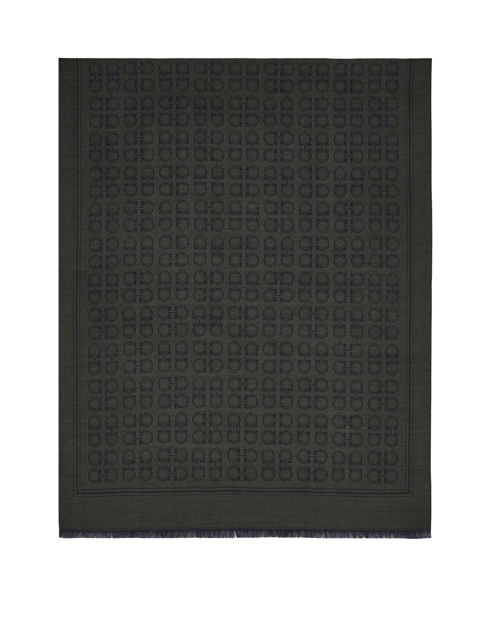 Ferragamo Gancini Fringed Scarf In Brown