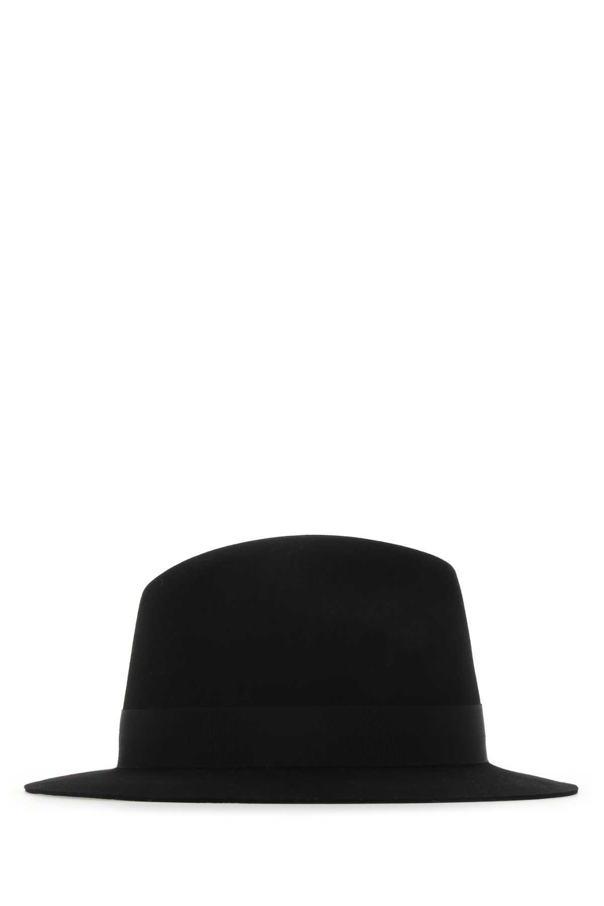 Saint Laurent Logo Hat In Black
