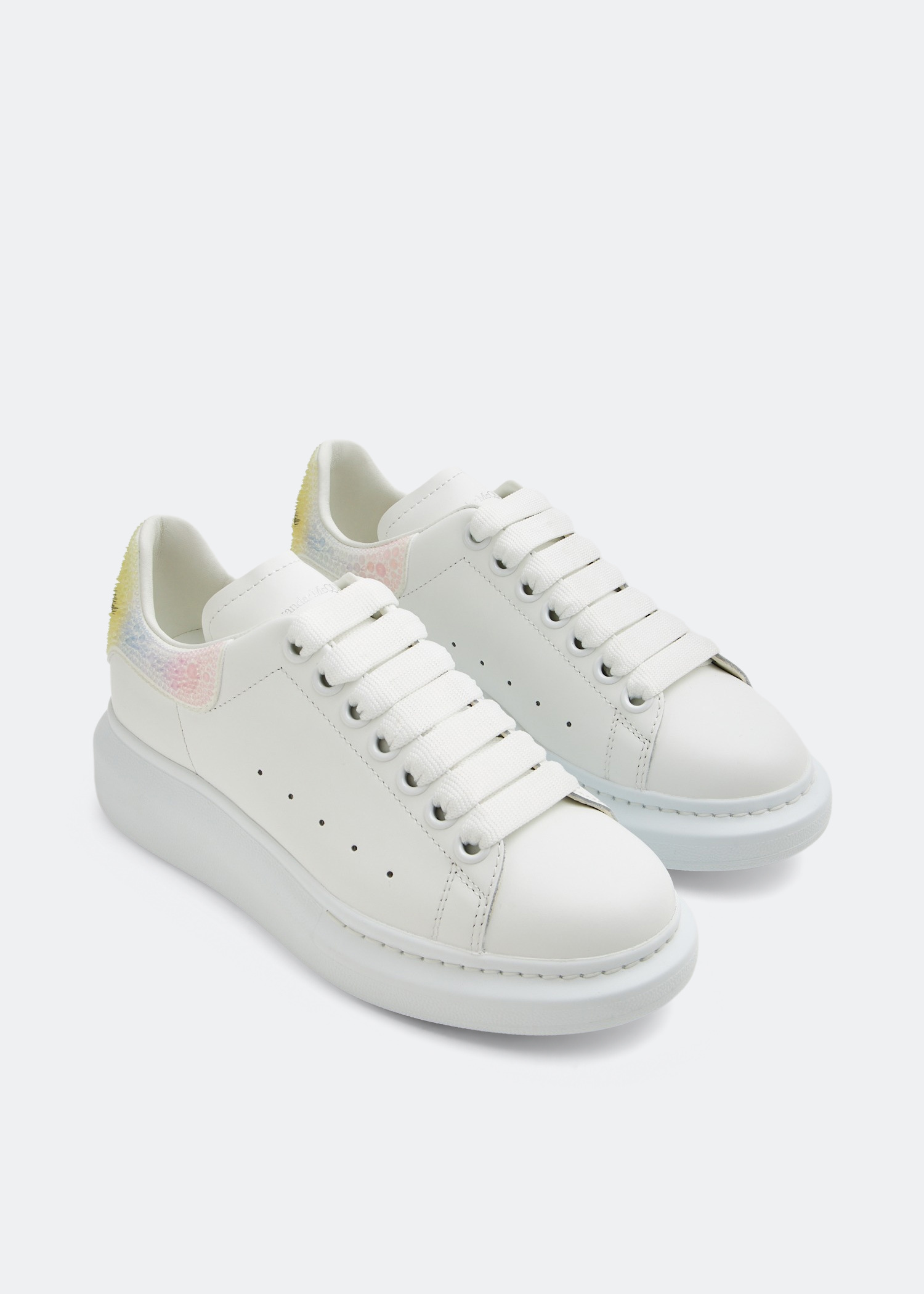 ALEXANDER MCQUEEN CRYSTAL-EMBELLISHED LEATHER SNEAKERS
