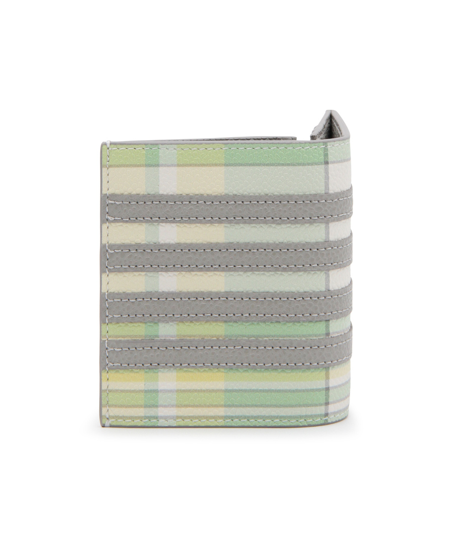 Thom Browne Checked Bi-fold Wallet In Gray
