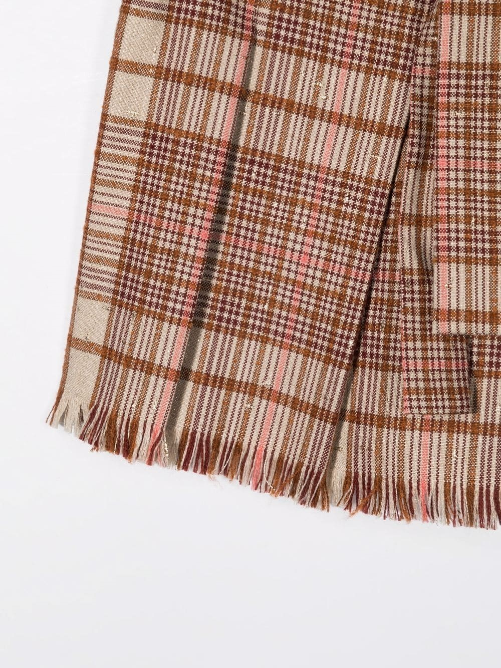 Brunello Cucinelli Check-print Wrap Shorts In Brown