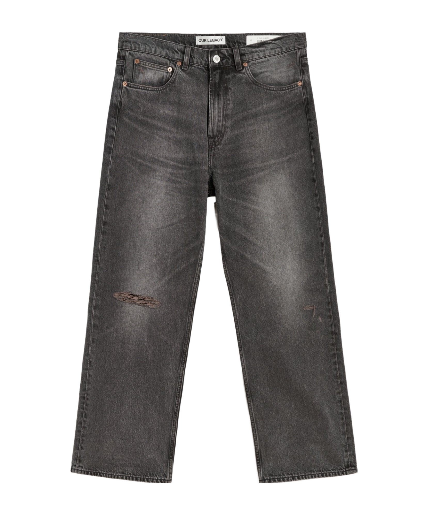 Our Legacy Straight Leg Distressed Five-pocket Jeans In Brown