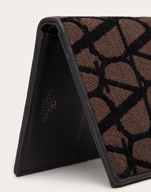 Valentino Toile Iconographe Bi-fold Wallet In Black