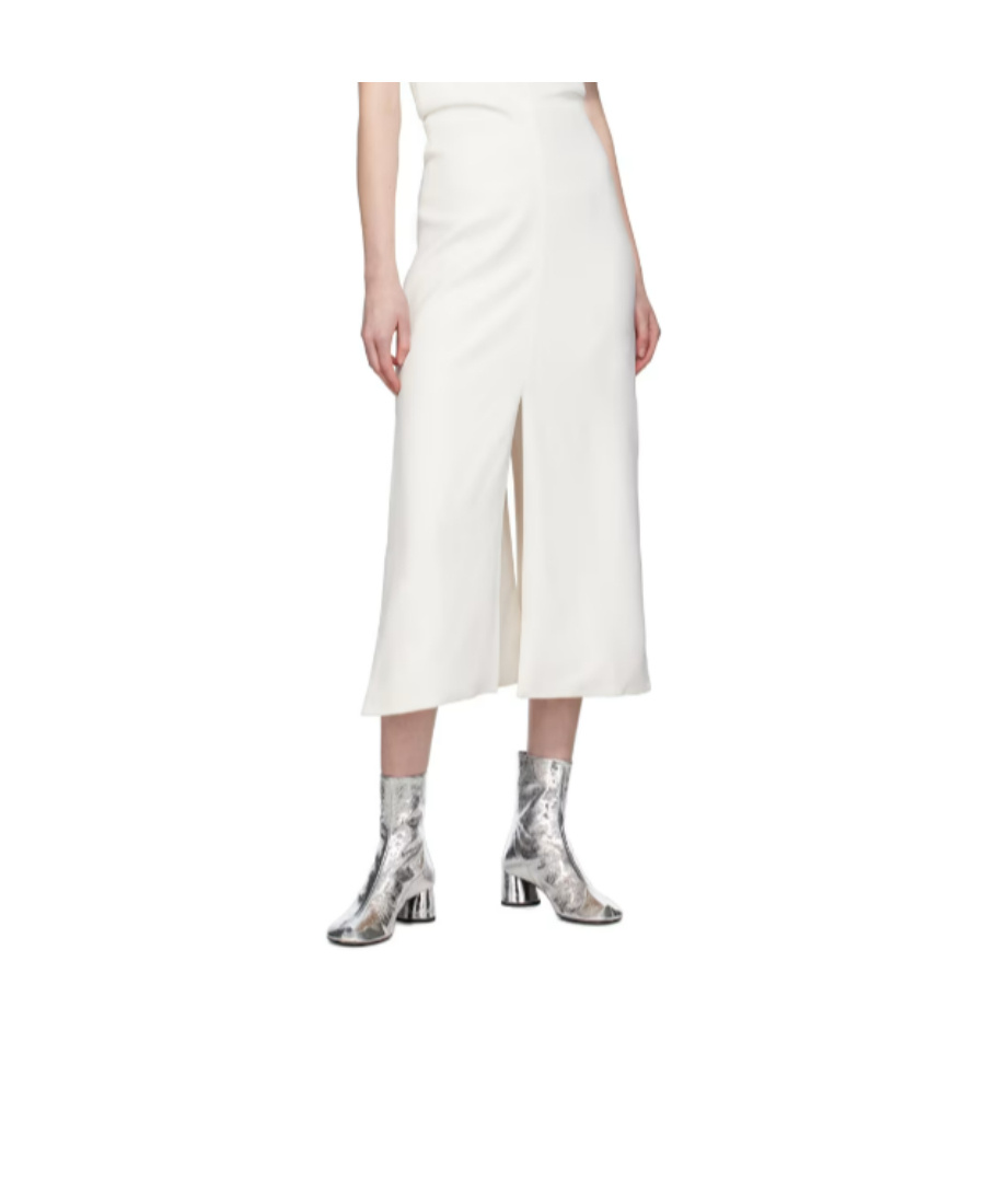 Shop Proenza Schouler Stitching Design High-heeled Short Boots In White