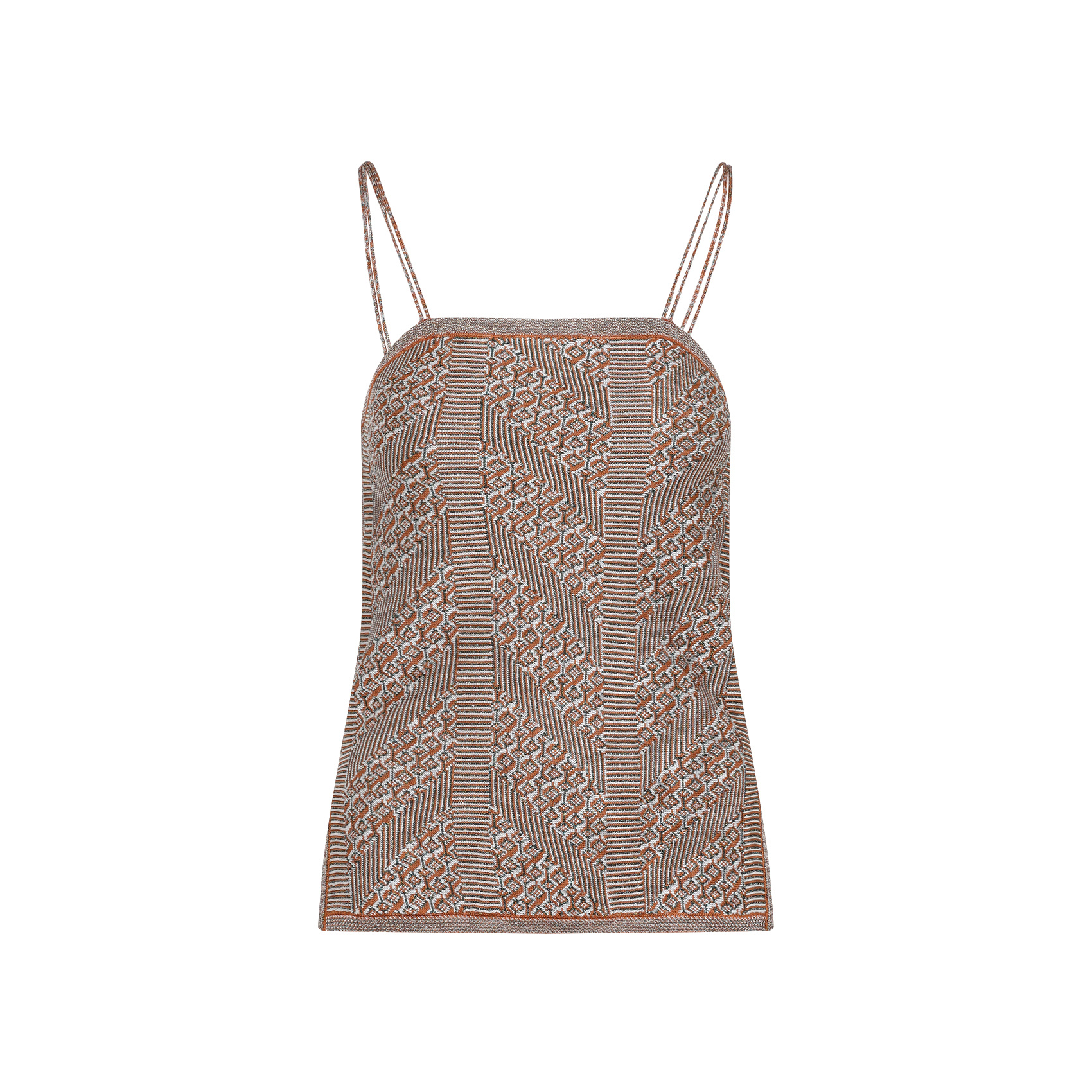 Valentino Womens Garavani Sleeveless Metallic-knit Top In Brown