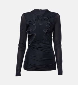 Christopher Esber Hollow Venus Cutout Mesh Top In Black