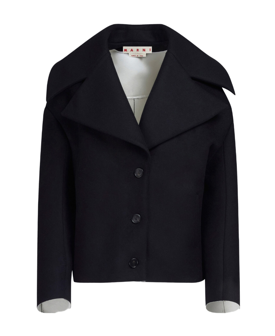 Marni Notched-collar Oversized Jacket In Black