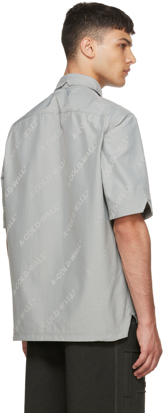 A-cold-wall* Logo-print Polo Shirt In Gray