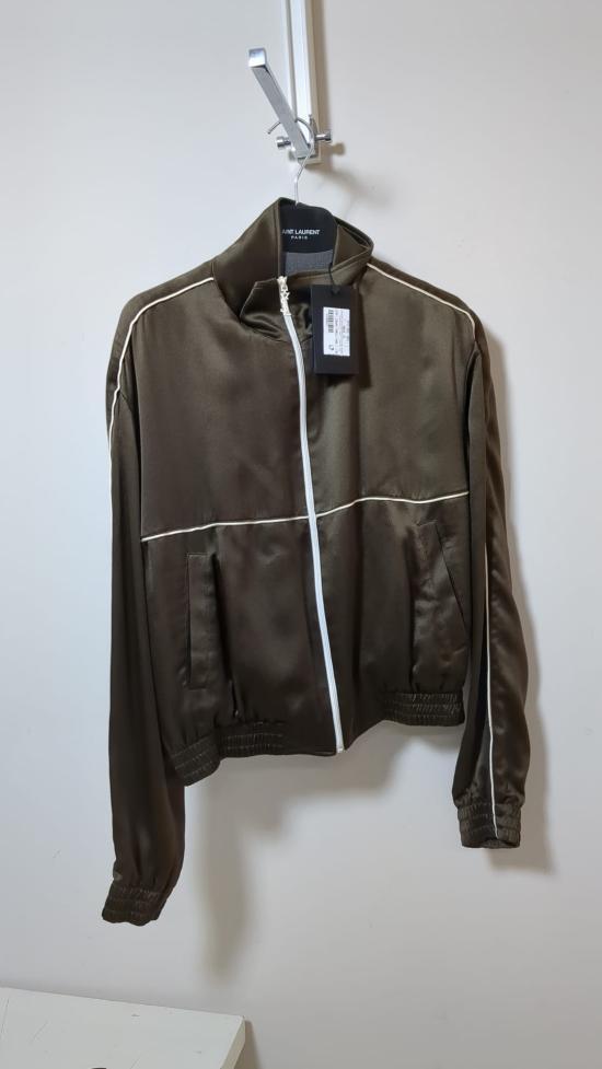 SAINT LAURENT HIGH-NECK SILK TRACK JACKET