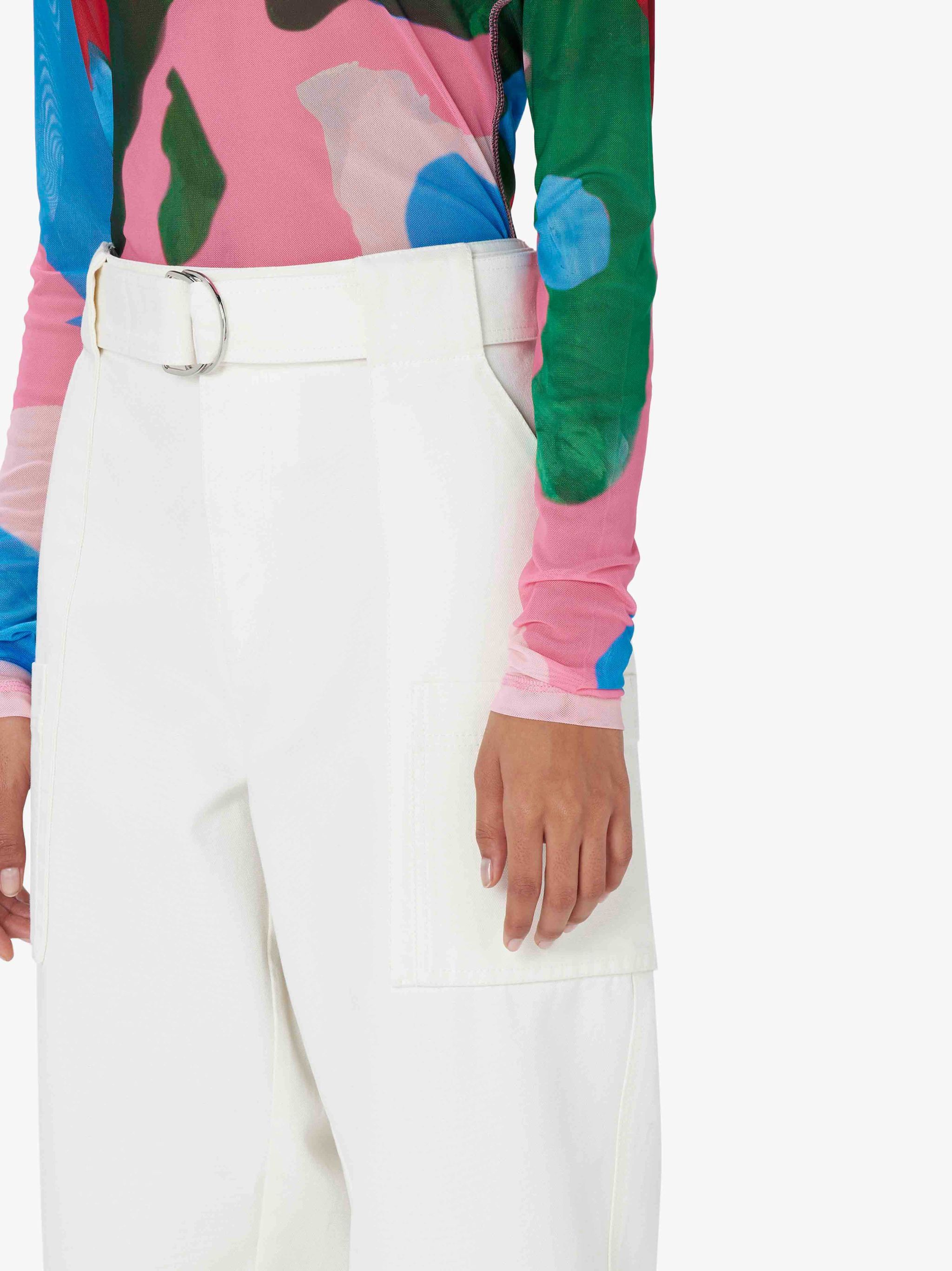 Jw Anderson Wide-leg Cotton Cargo Trousers In White