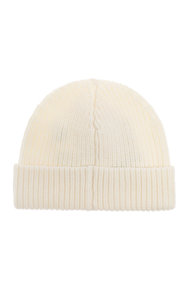 Off-white Arrow-embellished Ribbed Beanie In White