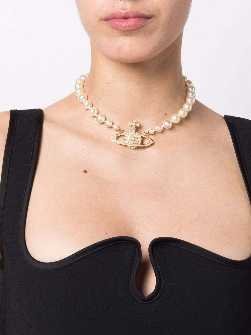 Vivienne Westwood Embossed Necklace In White