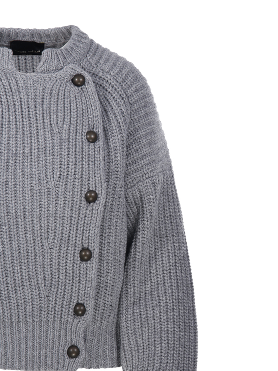 Roberto Collina Button Detailed Knit Sweater In Gray