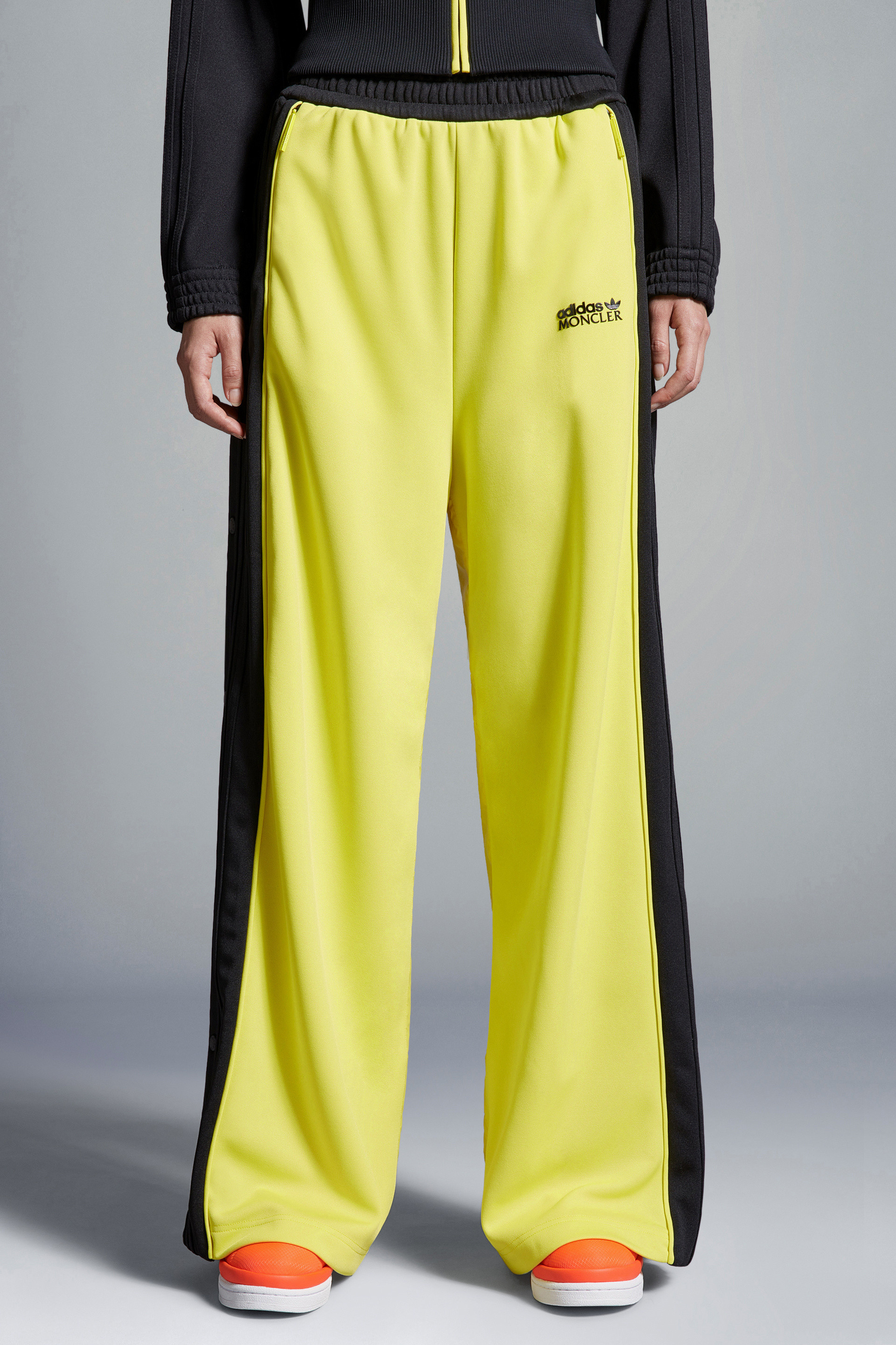 Moncler Relaxed Fit Sweatpants With Contrasting Side Stripes In Yellow