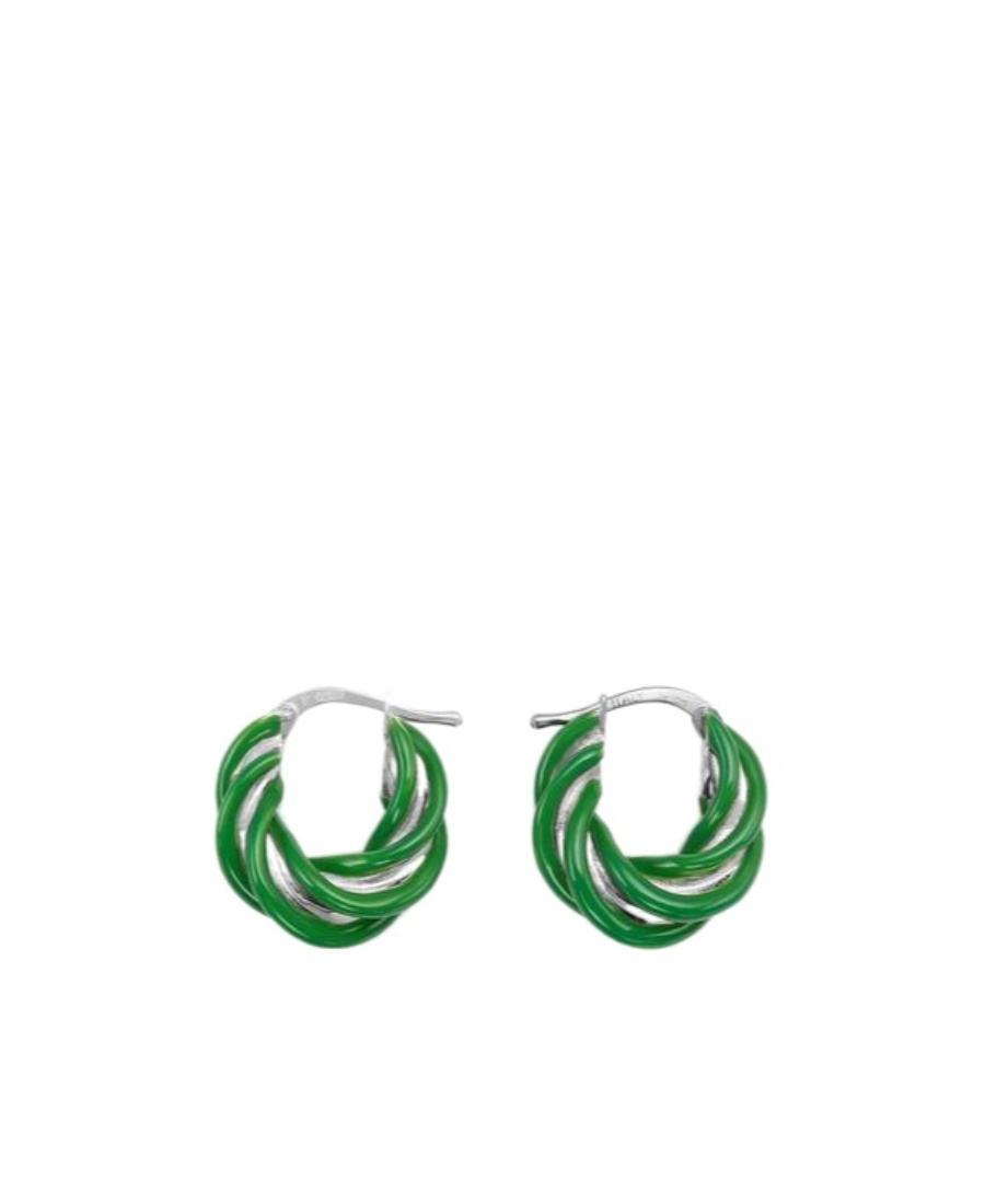 BOTTEGA VENETA BOTTEGA VENETA PILLAR TWISTED HOOP EARRINGS