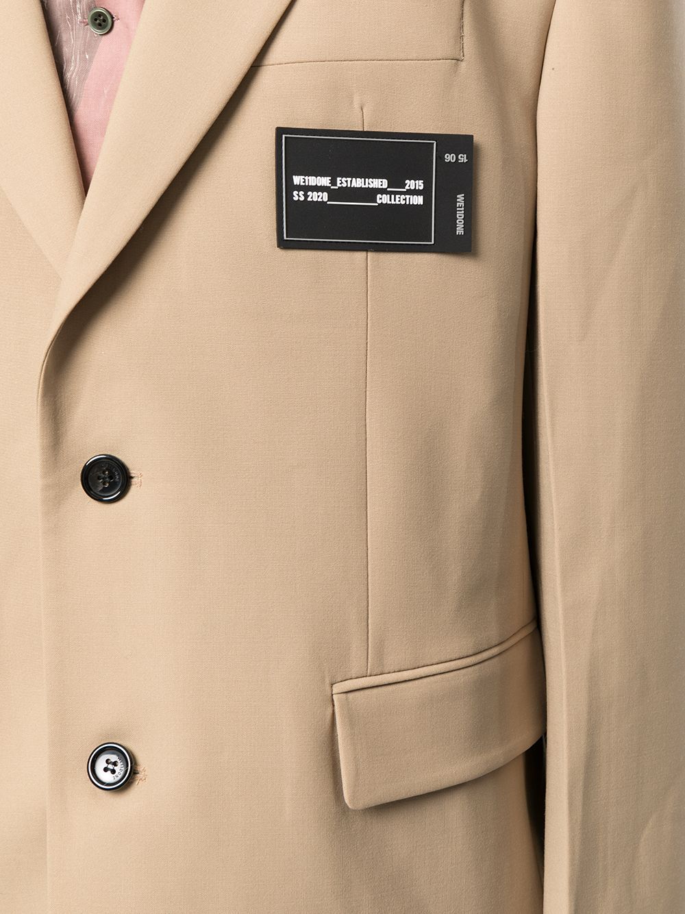 We11 Done Logo-patch Single-breasted Blazer In Nude
