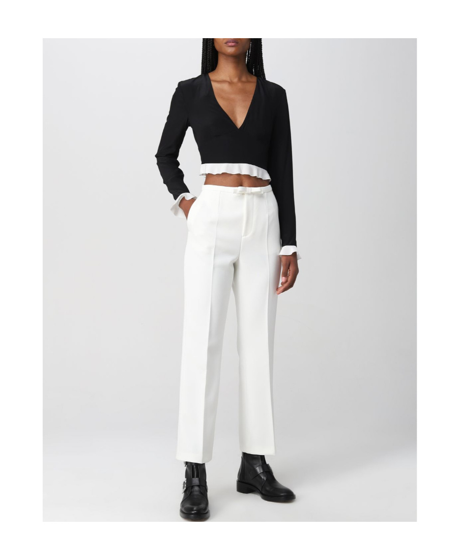 Red Valentino V-neck Blouse In Black