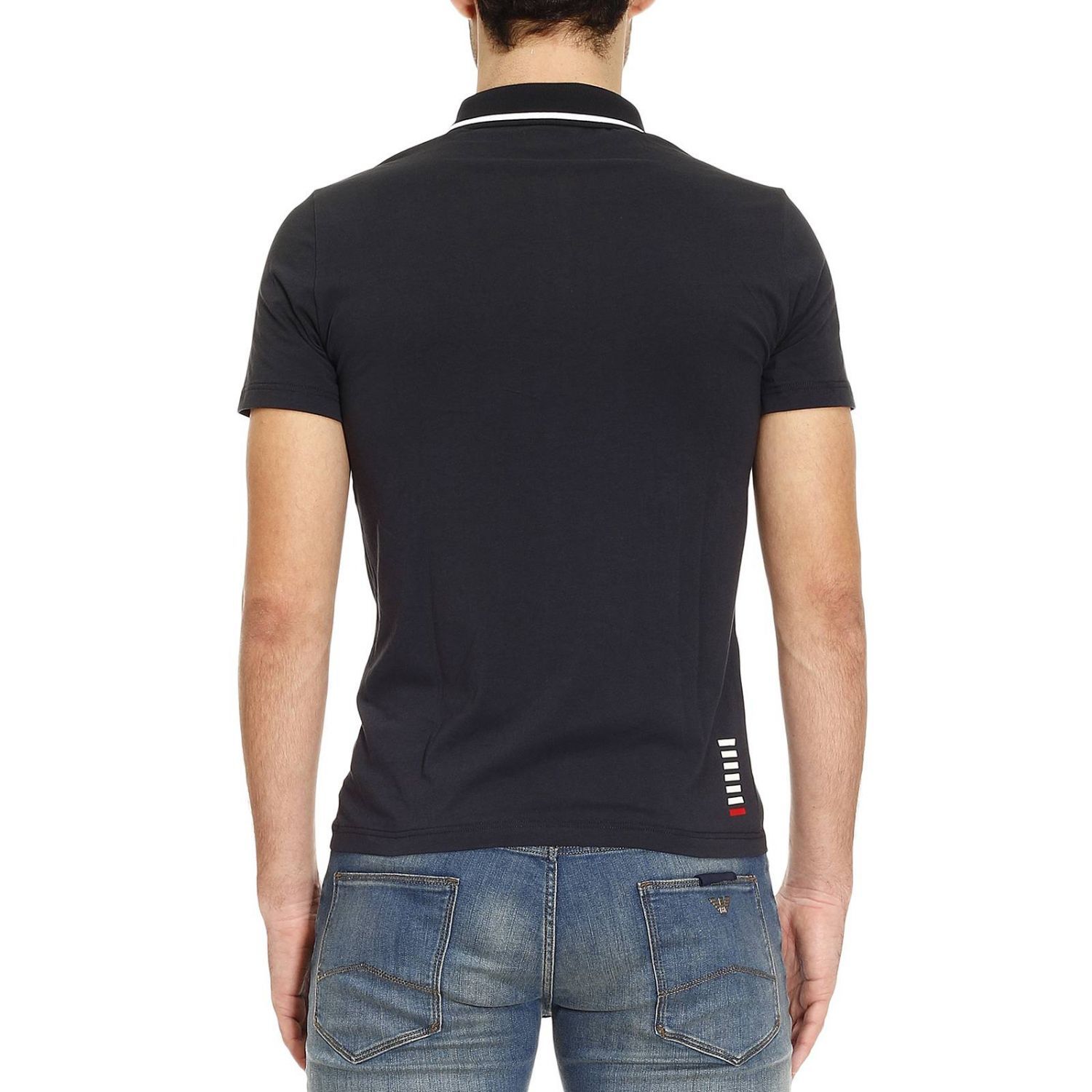 Ea7 Logo Polo Shirt In Black