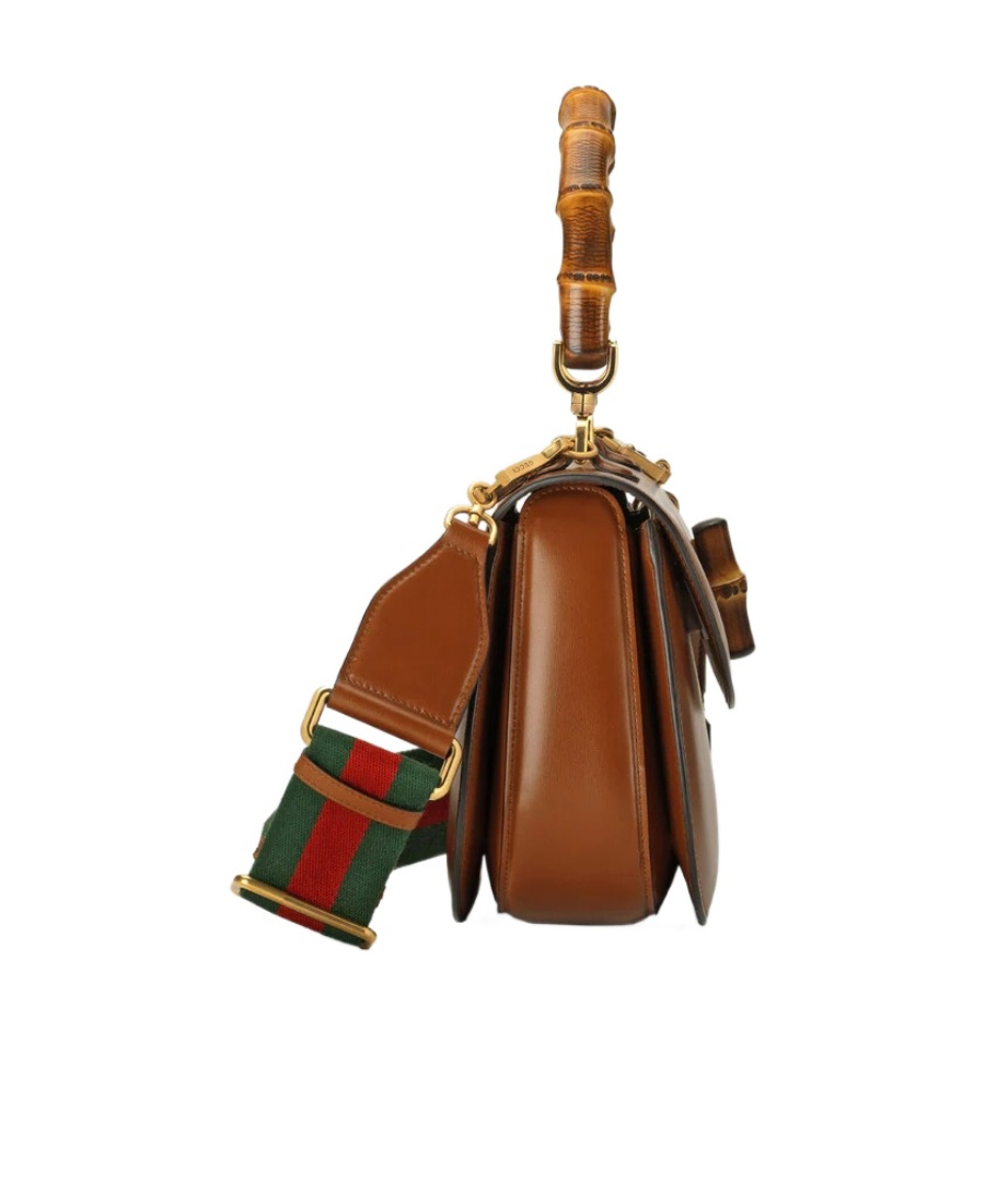 Gucci Leather Handbag In Brown