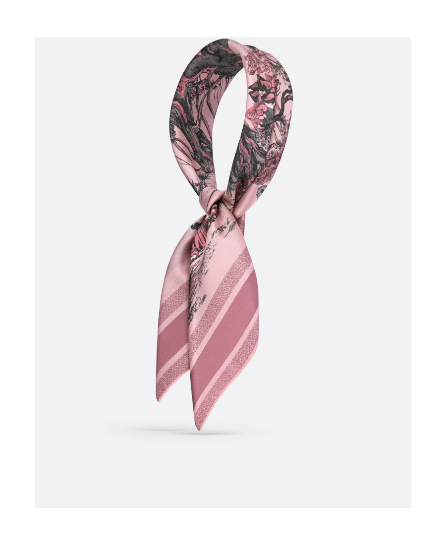 Shop Dior Square 90 Canvas De Jouy Scarf In Pink