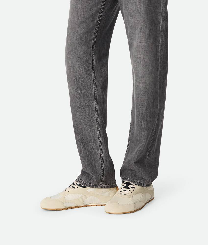 Bottega Veneta Sea Salt Suede And Nylon Orbit Flash Sneakers In Multi