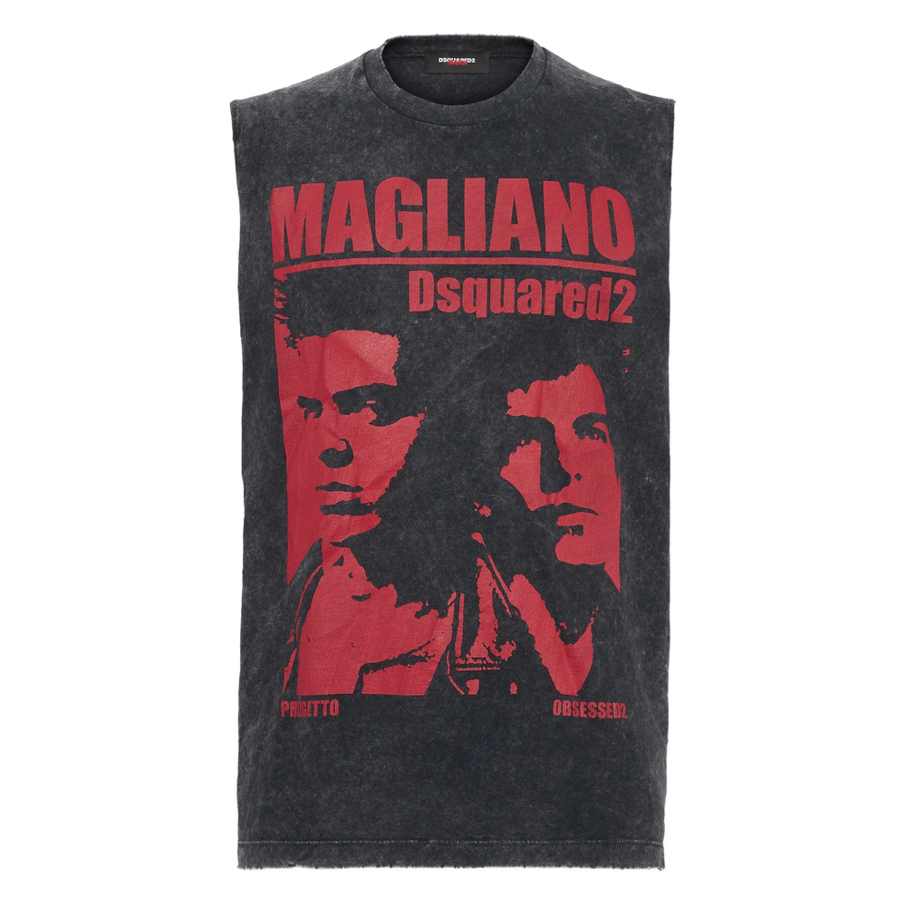 Dsquared2 Graphic Print Sleeveless Crew Neck T-shirt In Multi