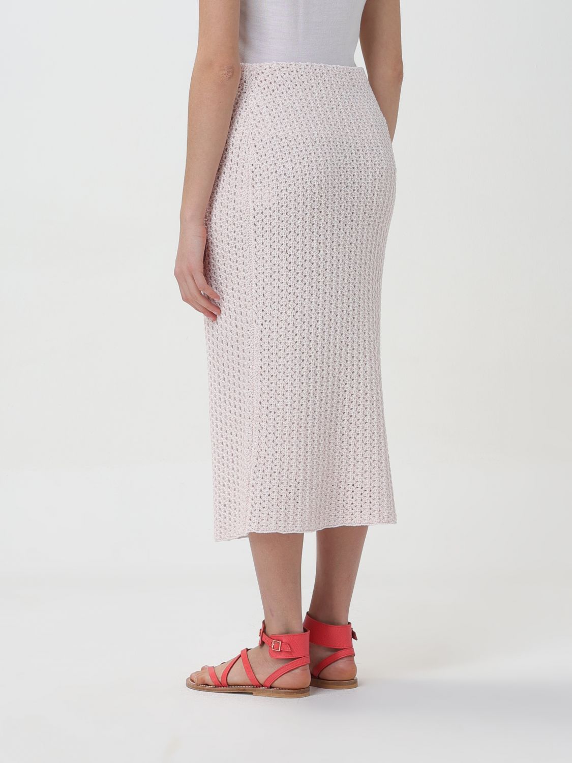 Fabiana Filippi Sequin-detail Open-knit Skirt In White