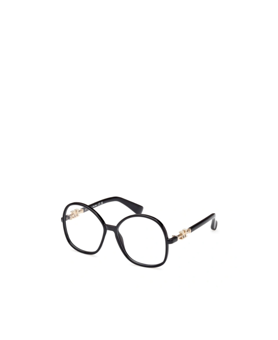 Shop Max Mara Round Frame Glasses In Black