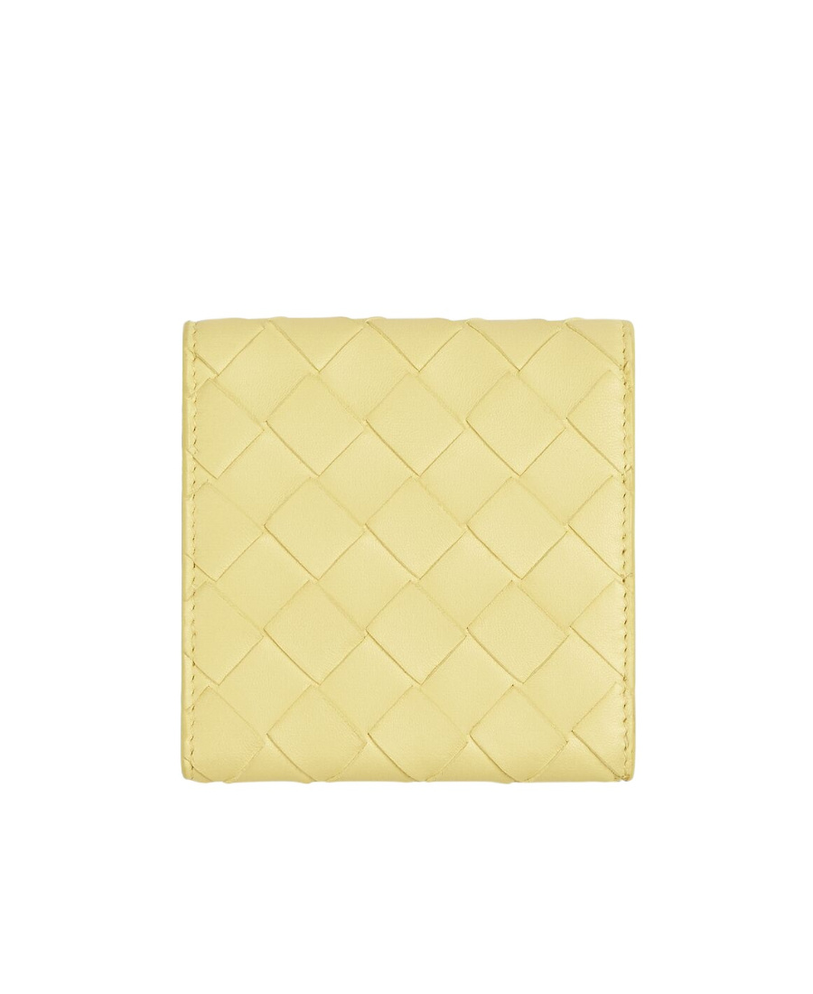 Bottega Veneta Intrecciato Trifold Wallet In Yellow