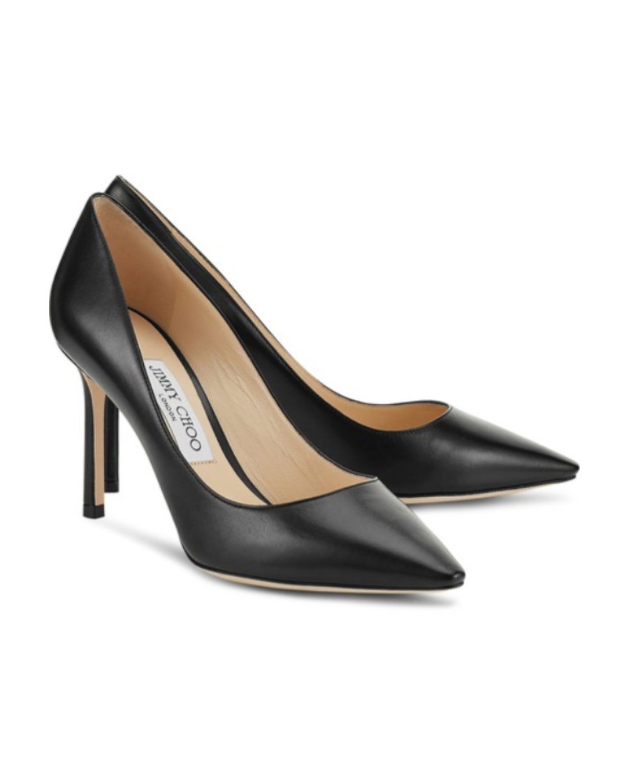 Jimmy Choo Womens Black Romy 85 Leather Courts In Black
