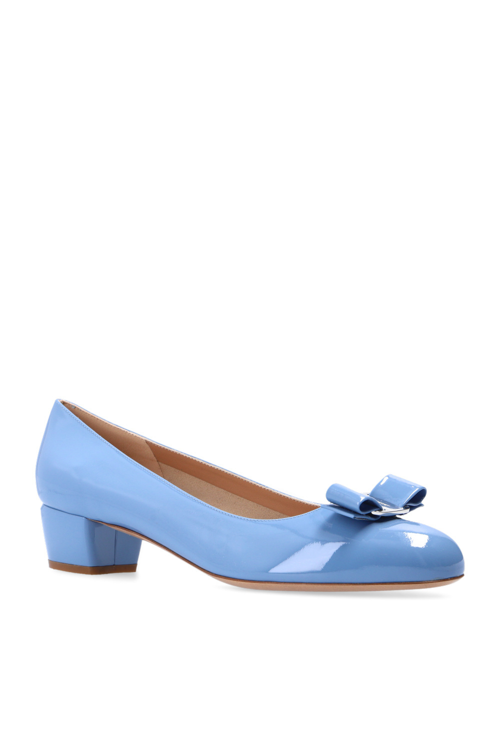 Ferragamo Salvatore  Blue Vara Bow Pump Shoe In Blue