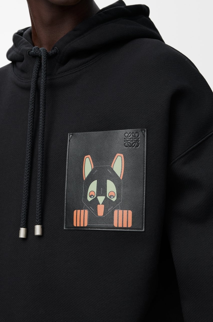 Loewe X Louis Wain Cotton-blend Cat-pocket Hoodie In Black