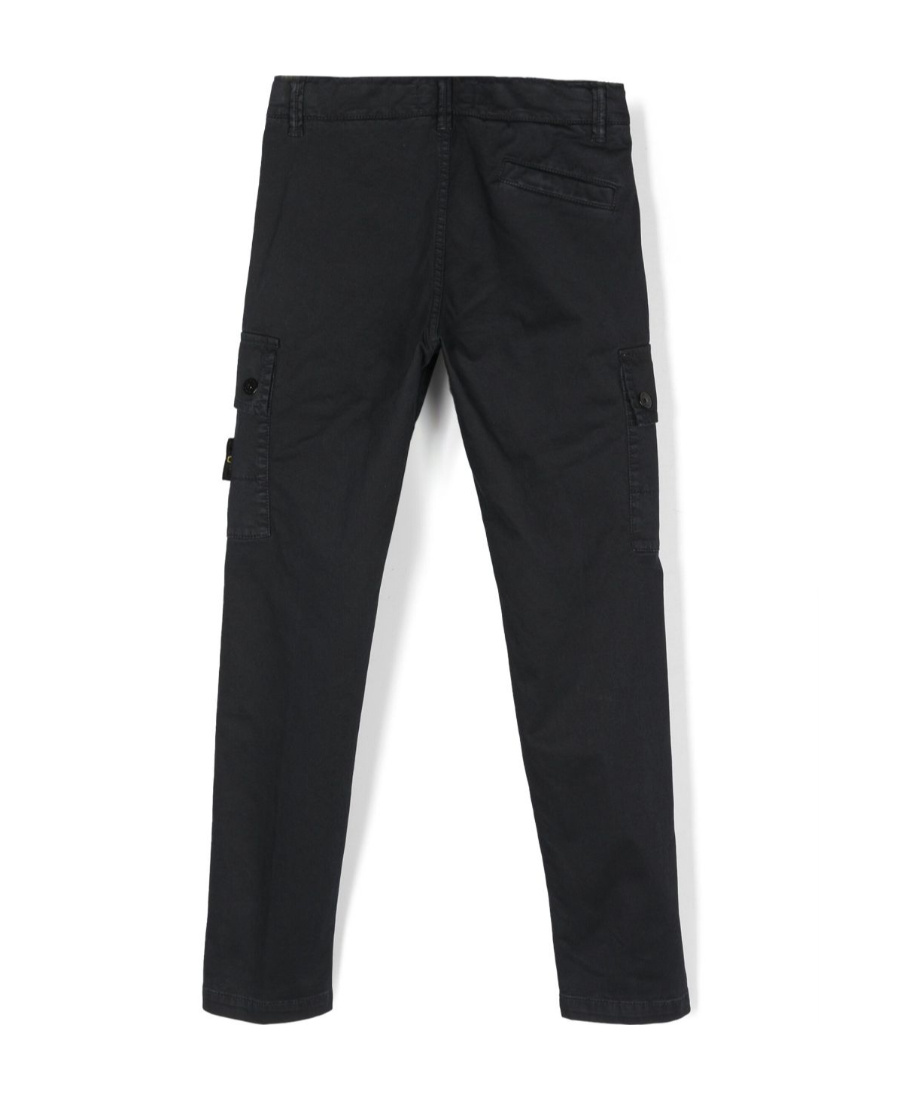 Stone Island Compass-badge Slim-fit Cargo Trousers In Blue
