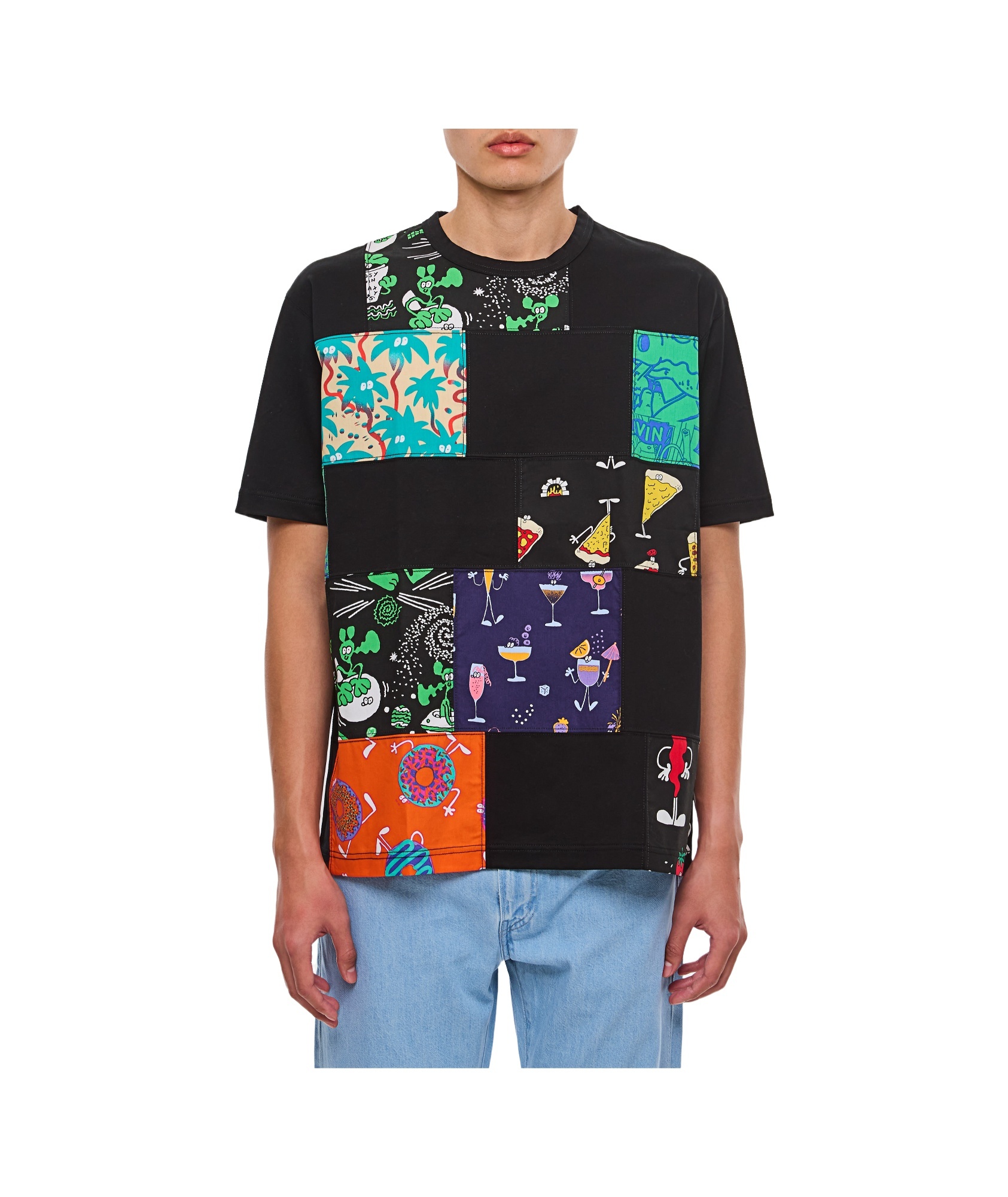 Junya Watanabe Man X Lousy Livin Patchwork Crewneck T-shirt In Black