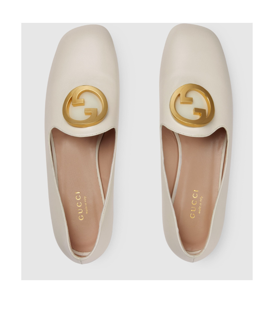 Gucci Blondie Logo-plaque Loafers In White